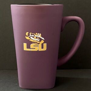LSU Tigers Matte Purple Gold Ceramic Travel Mug Coffee Cup w/Lid Fanatic Group